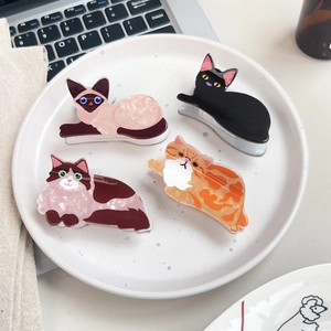 Süße Cartoon Tier Katze Hund Acetat Haarklammern Süße Acryl Haifisch Clips Für Damen Mädchen Täglich Haarschmuck