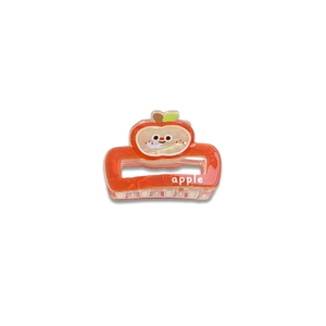 Cute red translucent apple-shaped hair claw clip made of high-quality acrylic material