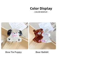 Detailed view of acetic acid puppy and bear hair claws with smooth glossy finish