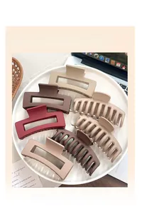 Lot de pinces à cheveux en silicone mat avec modèles rectangulaires et peignes