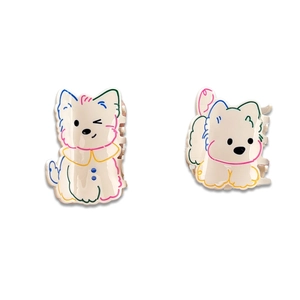 Pinces à cheveux mignonnes chien Westie en acétate coloré pour coiffure féminine tendance
