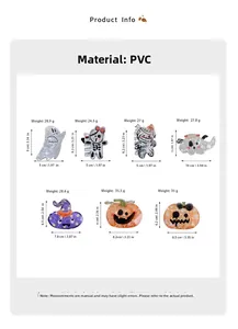 Spécifications de taille pour les pinces à cheveux d'Halloween citrouille et fantôme