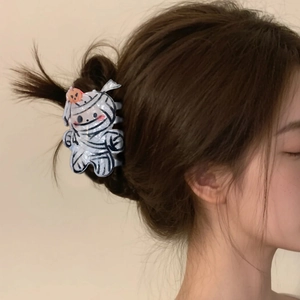 Pince à cheveux momie de dessin animé avec petit accent citrouille pour style Halloween