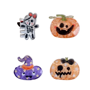 Lot de pinces à cheveux Halloween avec citrouille et fantôme en acétate pour accessoires de fête
