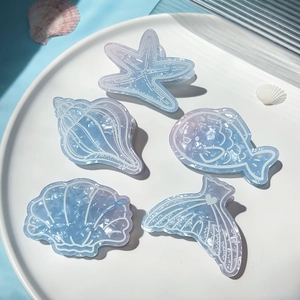 Cute Marine Series Shark Clip Starfish Conch Whale Gradient Pearl Acrylic Hair Claw Clip Sweet Summer Hair Accessories For Women