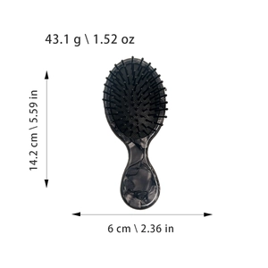 Portable acetate hairbrush with marble pattern and air cushion massage bristles