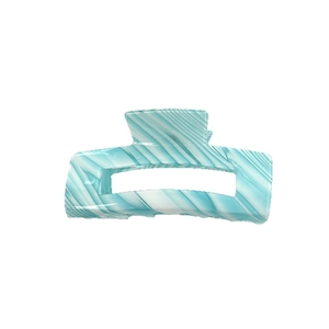 French candy color large blue striped PVC hair claw clip for women's hairstyling