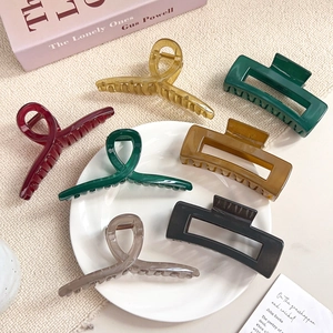 Large Jelly Color Hair Claw Clip For Women Simple PC Square Cross Shark Clip Elegant Hair Styling Accessory For Thick Hair
