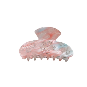 Elegant marble hair claw clip with rhinestones for women hair accessory