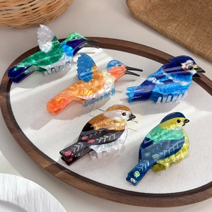 Creative Bird Shape Acetate Hair Claw Clip Cute Colorful Animal Hair Accessory For Women Girly Versatile Hair Jaw Clip Gift