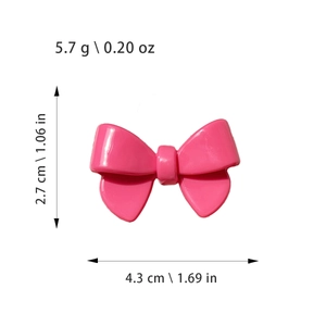 Pince à cheveux nœud rose en acétate pour femme avec dimensions et poids détaillés