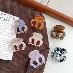 Small Acetate Hair Claw Clips Marble Tortoiseshell Pattern Octopus Shark Hairpins Elegant Korean Style Hair Accessories For Women