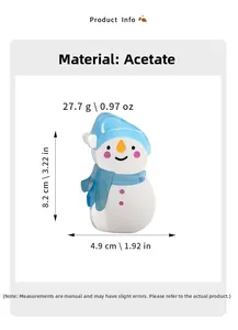 Detailansicht der Schneemann-Haarklammer aus Acetat mit Materialinfos und Maßen