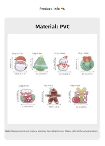 Detailansicht der PVC-Weihnachtshaarklammern mit Glitzer-Schneemann- und Weihnachtsmann