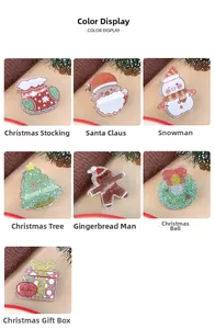 Details von weihnachtlichen Acryl-Haarklammern mit buntem Glitzer und festlichen Motiven