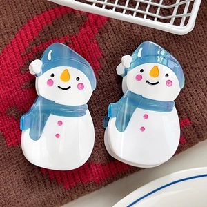 Koreanischer Stil Süßer Cartoon Schneemann Acetat Haarkralle Weihnachten Thema Große Haarklammer Damen Winter Haarstyling