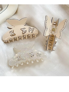 Détails de pinces à cheveux papillon élégantes avec strass sur fond de soie