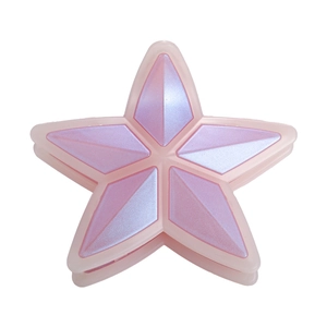 Pinza de pelo con forma de estrella y acabado iridiscente en rosa y púrpura perlado