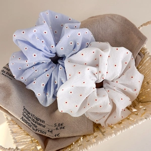 Gros plan de chouchous à fleurs marguerites bleues et blanches dans un panier rustique