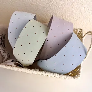 French Vintage Polka Dot Print Wide Headband For Women Fabric Hair Band With Anti-slip Teeth Sweet Korean Hair Accessories