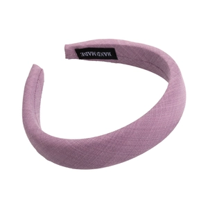 Lila kariertes Schwamm Stirnband mit Handmade-Label und hoher Krone für Damen