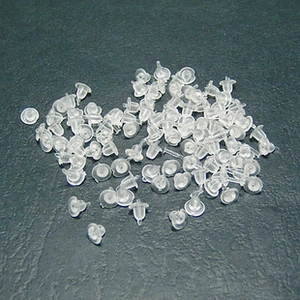 Bulk transparent silicone earring backs in bullet shape for DIY jewelry making and securing studs