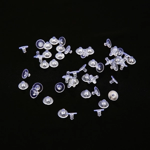 Clear Plastic Flying Saucer Earring Backs Transparent Soft Round Base Earring Nuts Support Stoppers For Stud Earrings Jewelry Making Accessories