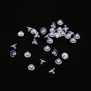 Bulk clear plastic flying saucer earring backs and soft disk stoppers for stud earrings