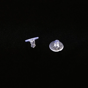 Transparent soft plastic disc earring backs for studs and jewelry accessory parts