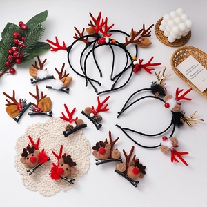 Weihnachten Rentiergeweih Stirnband Süße Plüsch Haarklammer Legierung Festliche Haar Accessoires Für Damen Kinder Xmas Party Dekoration