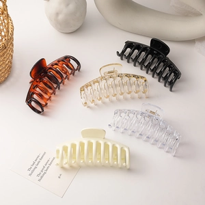 Elegant large hair claw clips in five assorted colors including tortoiseshell and cream