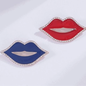 Spilla Alla Moda A Forma Di Labbra Lega Strass Smalto Corsage Per Donna Accessori Per Abbigliamento Regalo Di Festa Gioielli