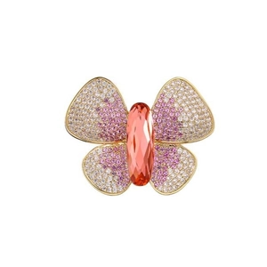 Vintage Luxury Alloy Butterfly Brooch For Women Inlaid Rhinestone Pin For Wedding Banquet Party Garment Decoration Accessories