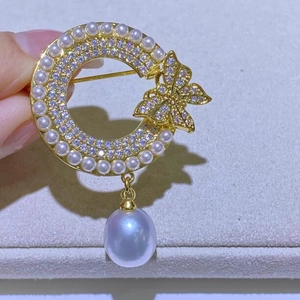 Broche Papillon en Künstliche Perle Alliage de Luxe Avec Épingle en Forme de C en Strass Corsage Élégant Künstliche Perle Goutte d'Eau Bijoux Mariage Femme