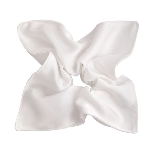 Elegant white satin scrunchie with high elasticity for women daily hair accessories
