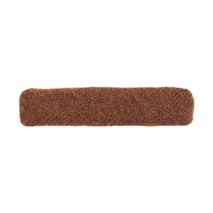 Minimalist brown plush rectangular barrette with textured fabric for daily wear
