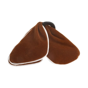 Hepburn style brown velvet butterfly hair claw clip with white piping for women