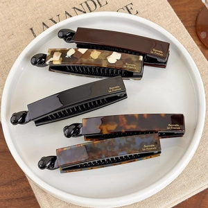 Französischer Stil Acetat Bananenklammer Minimalistisch Schildpattmuster Haarklammer Elegant Pferdeschwanz Vertikal Clip Damen Haarschmuck