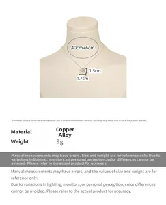 Detail view of rocking horse necklace with copper alloy pendant and measurements