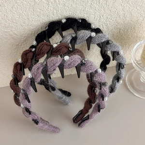 Cerchietti lavorati a maglia fatti a mano con perle e strass in vari colori vivaci
