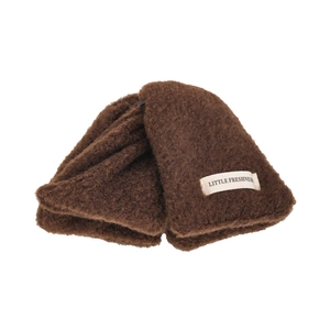 Brown wool shark hair claw clip with Little Freshness label for thick hair styling