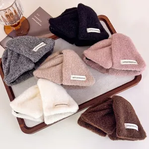 Large Triangular Woolen Hair Claw Clip For Women Elegant Tweed Shark Clip Handmade Winter Autumn Hair Accessories For Thick Hair