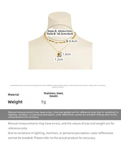 Guide des tailles pour choker multicouches en œil de tigre et acier inoxydable doré