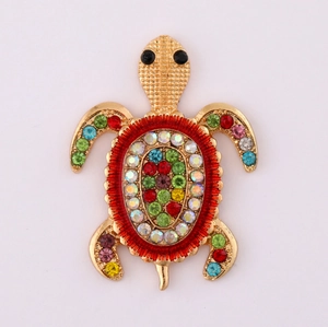 Rhinestone Turtle Brooch Sparkling Sea Turtle Animal Pin For Suit Evening Dress Elegant Fashion Jewelry Gift For Women Men