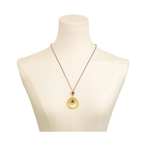 Collier long avec pendentif œil de tigre doré Maillard et cordon réglable pour femmes en hiver