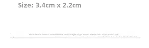 Dessin détaillé montrant les dimensions de la broche lapin mesurant 3,4 cm par 2,2 cm