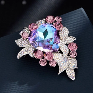 Luxury Alloy Heart Brooch And Daisy Flower Stud Earrings With Rhinestones And Artificial Crystal For Wedding Banquet Women Jewelry