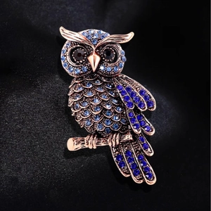Vintage Owl Brooch Alloy Rhinestone Inlaid Pin Luxurious Animal Jewelry For Wedding Party Women Accessories Gift