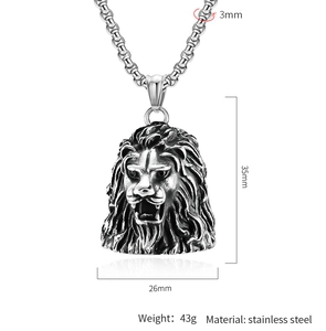 Spécifications de taille pour le pendentif cloche tête de lion en acier inoxydable