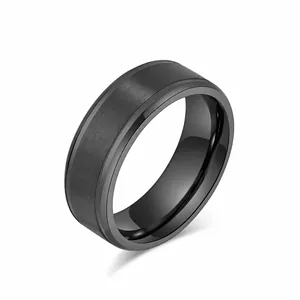 Bague Anneau Minimaliste en Acier Inoxydable Brossé Mat Poli pour Hommes Femmes Unisexe Bijoux Industriels Ajustement Confort Mariage